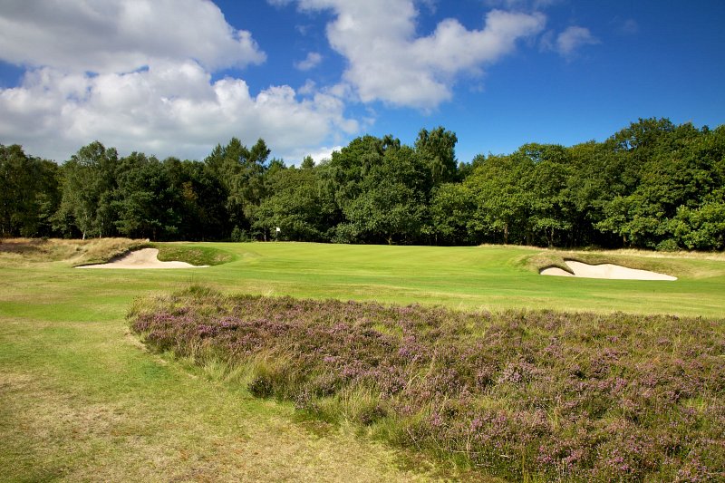 Up to the green at Alwoodley Golf Club, Leeds, England