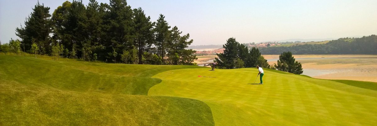 The fifth green at Real Club de Pedrena, near Santander, Spain