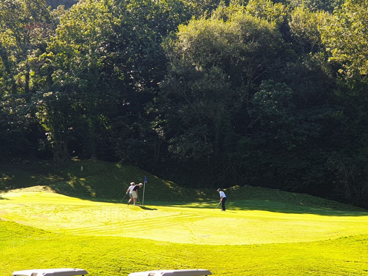 On the green at Santa Marina Golf Club, Santander, Spain