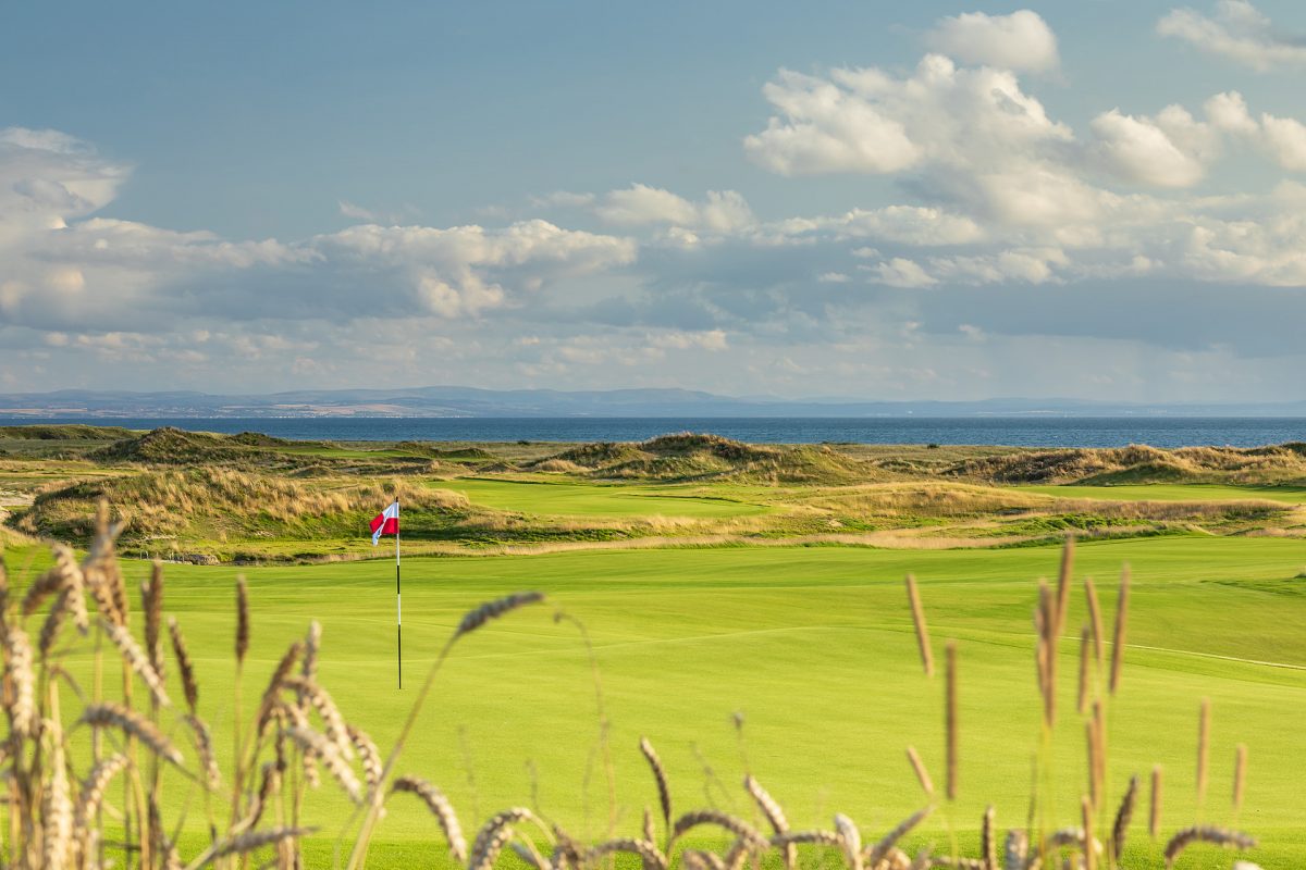 The bold landscape at Dumbarnie Links golf course, Fife, Scotland