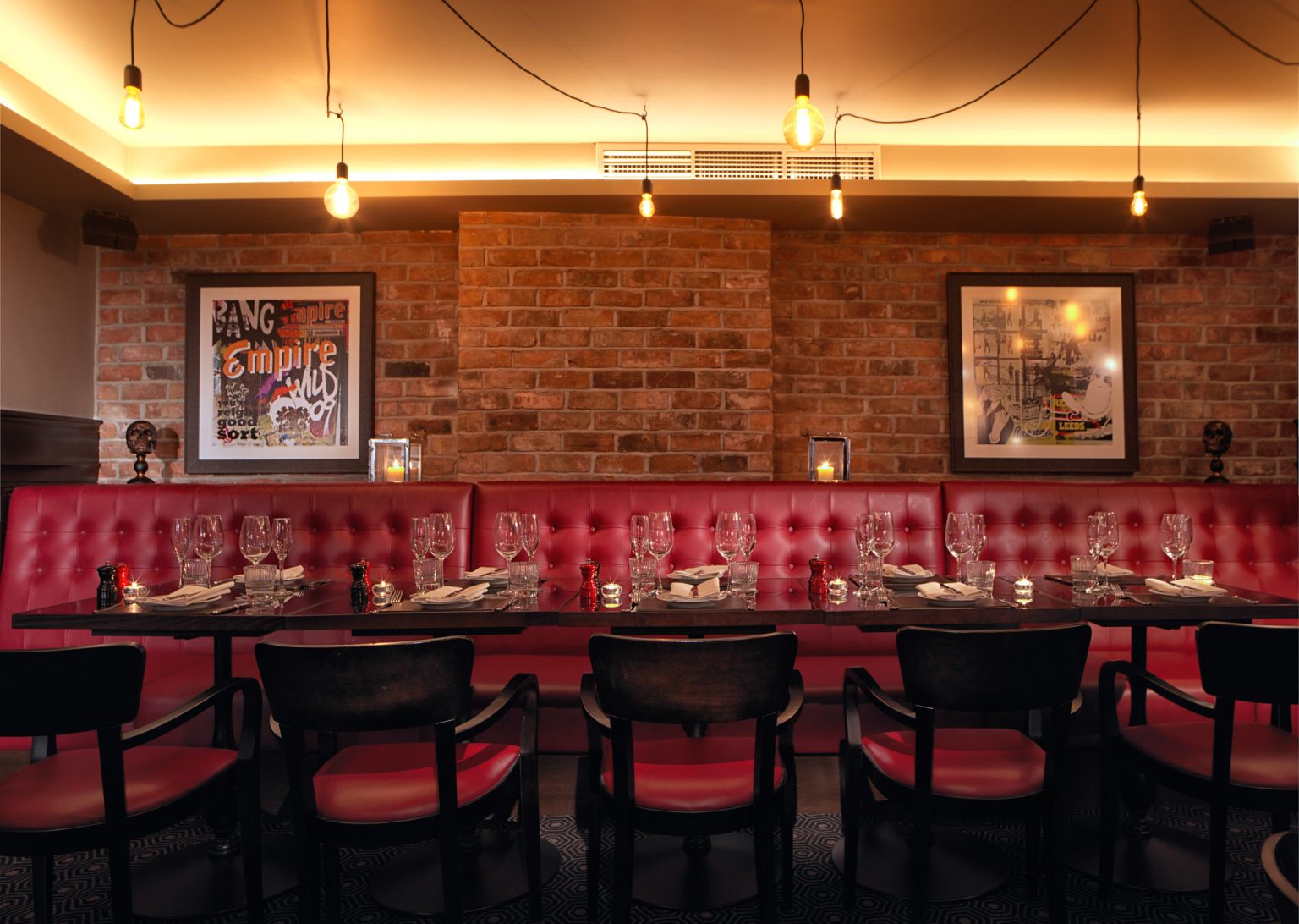 In the restaurant at Malmaison Hotel, Leeds, England