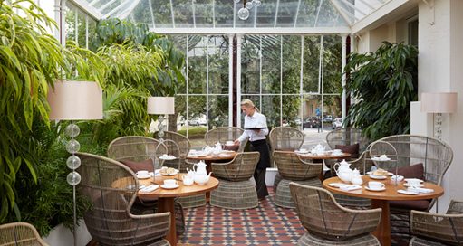 The conservatory at Malmaison Hotel, Cheltenham, England