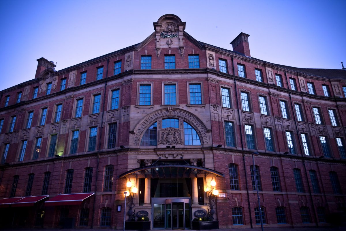 The facade of Malmaison Hotel, Leeds, England