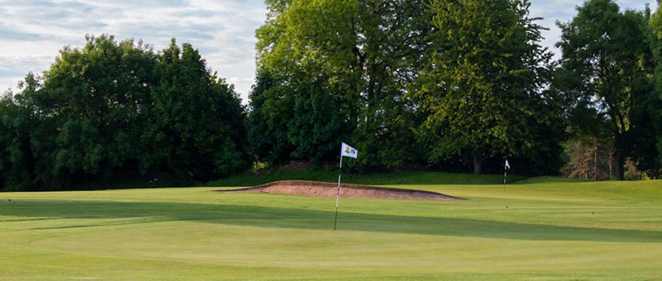 The 15th green at Broadway Golf Club, Cotswolds, England