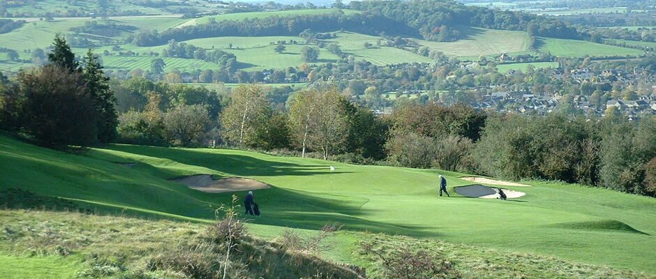 The rolling hills of Broadway Golf Club, Cotswolds, England