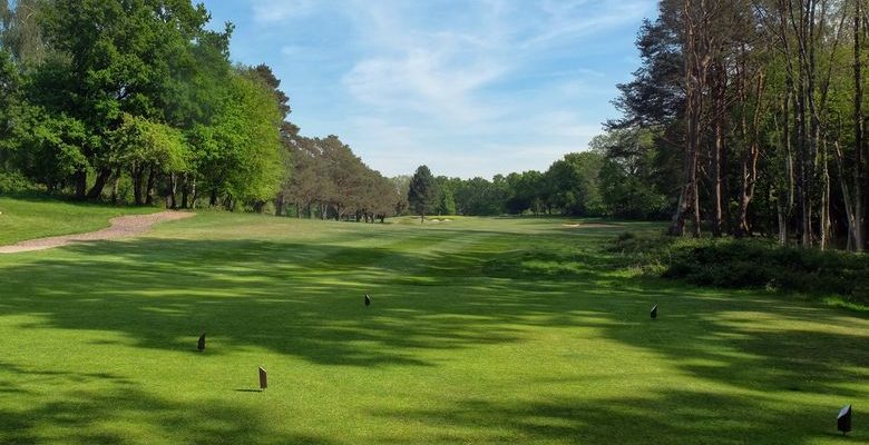 On the fifth tee at Brokenhurst Manor Golf Club, Poole, Dorset, England