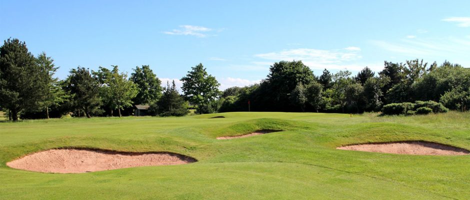 Fairway bunkers on Caldy Golf Club, The Wirral, England