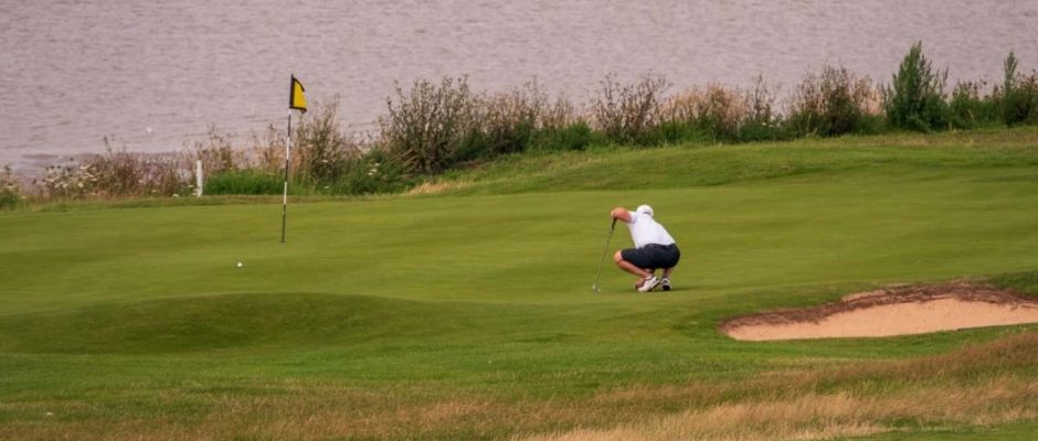 On the green at Caldy Golf Club, The Wirral, England
