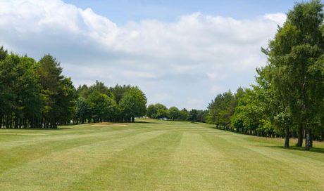 Heading down the fairway at Cotswold Hills Golf Club, Cheltenham England