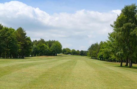 Heading down the fairway at Cotswold Hills Golf Club, Cheltenham England