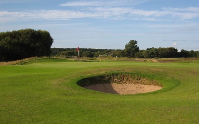 The 16th green at Formby Ladies Golf Club, England