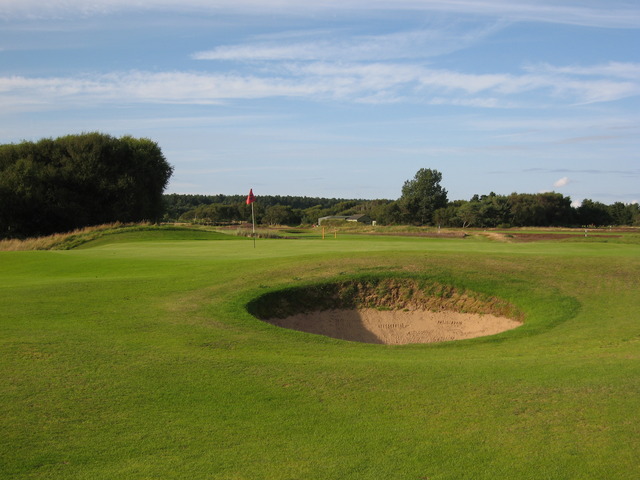 The 16th green at Formby Ladies Golf Club, England