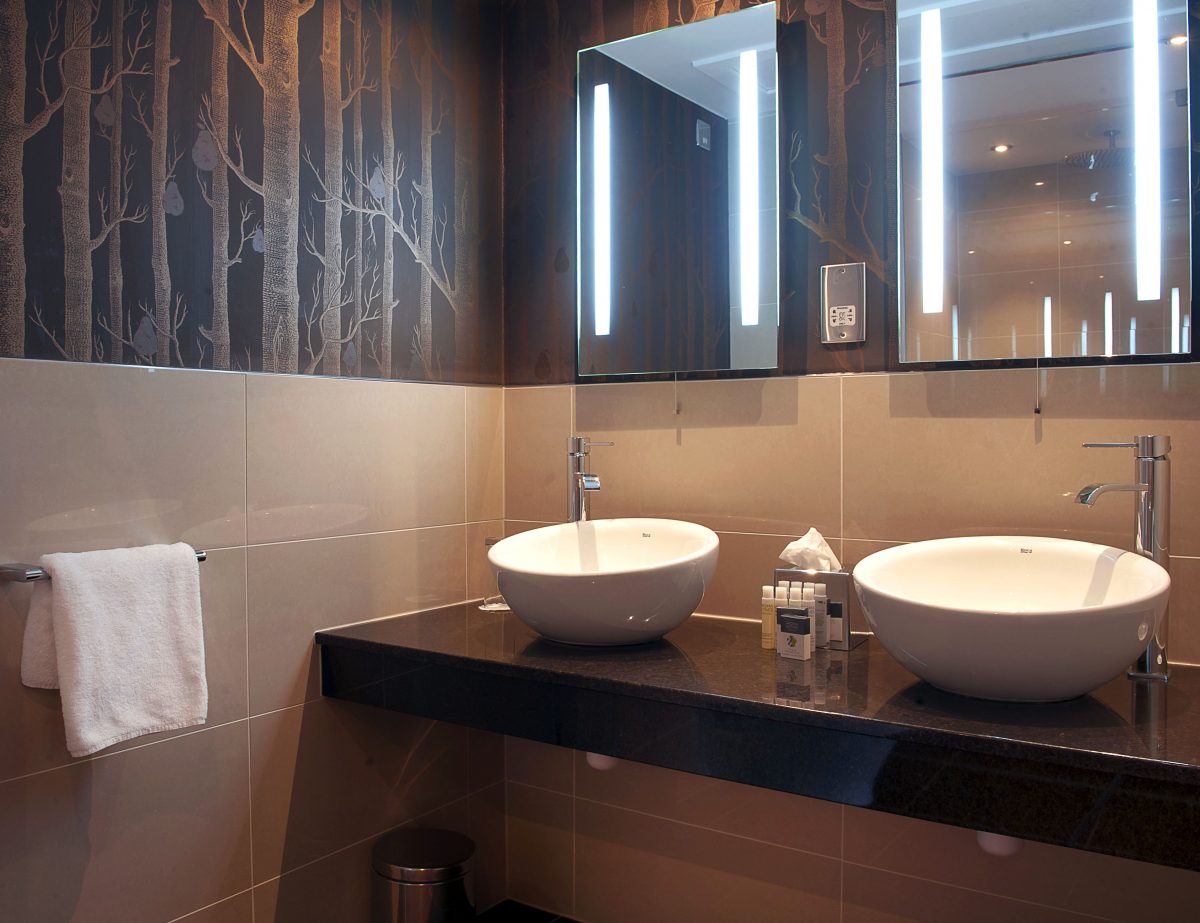 A Garden Room bathroom at Kingsmills Hotel, Inverness, Scotland