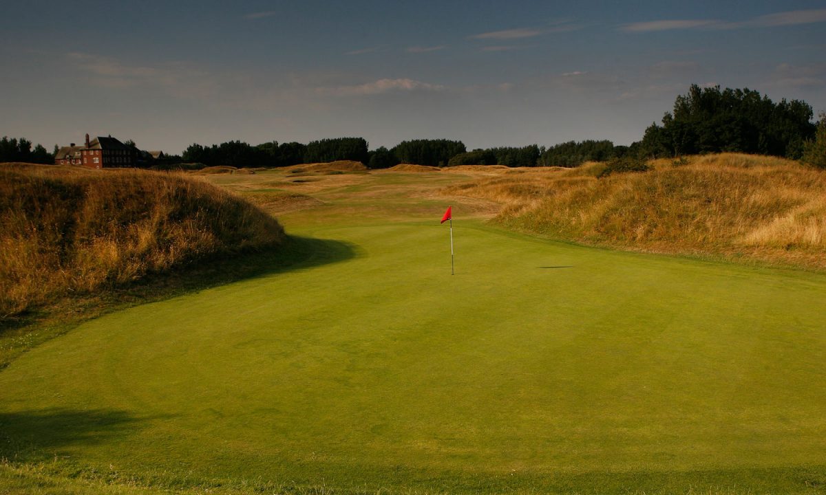 The third green at Hesketh Golf Club, Southport, England