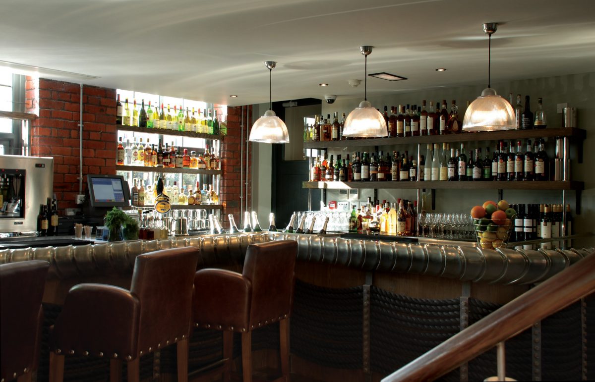 The enticing bar at Hotel du Vin, Newcastle, England