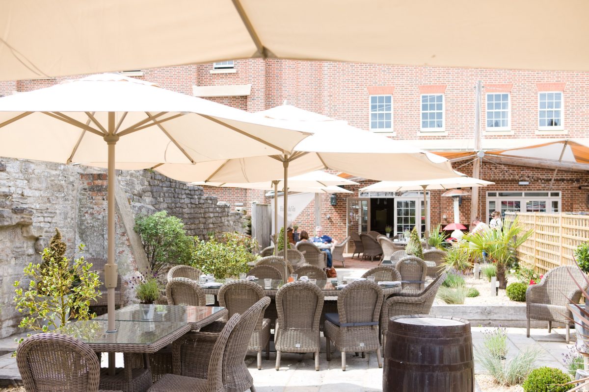 Dine on the terrace at Hotel du Vin, Poole, Dorset, England