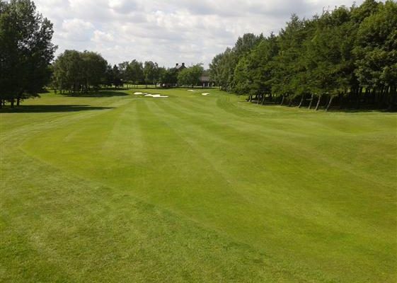 Down the fairway at Howley Hall Golf Club, Yorkshire, England