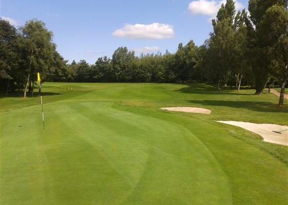 On the green at Howley Hall Golf Club, Yorkshire, England