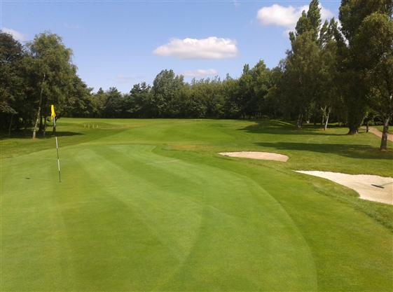 On the green at Howley Hall Golf Club, Yorkshire, England