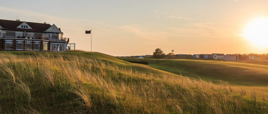 The 18th green at Hunstanton Golf Club, Norfolk, England