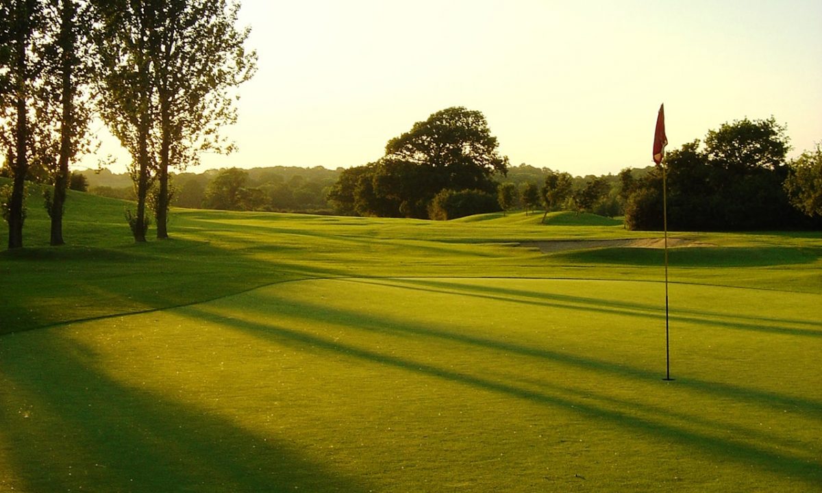 On the green at The Kendleshire Golf Club, Bristol, England