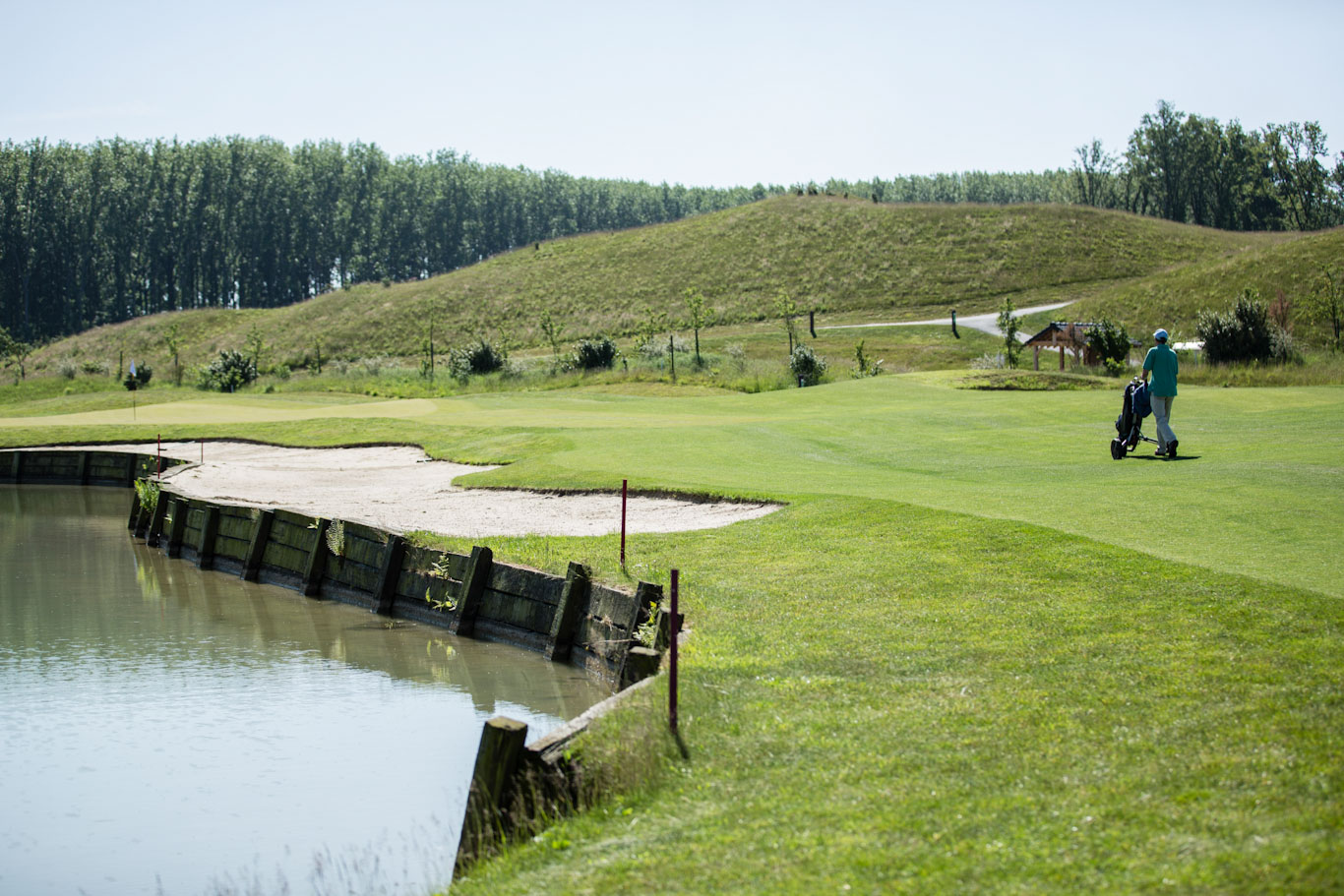Along the fairway at Merignies Golf Club, Lille, France