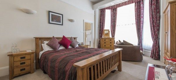 A double bedroom at The Red Lion, Cromer, Norfolk, England