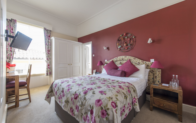 A double bedroom at The Red Lion, Cromer, Norfolk, England