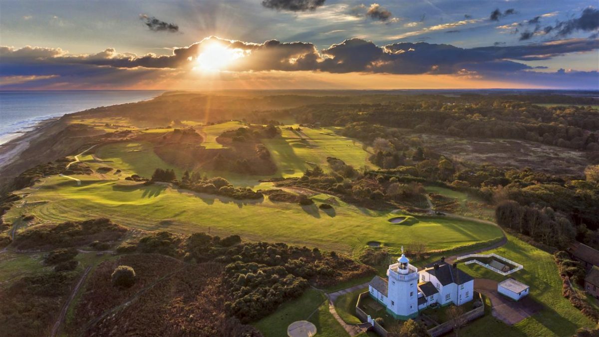 Aerial view of Royal Cromer Golf Club, Norfolk, England