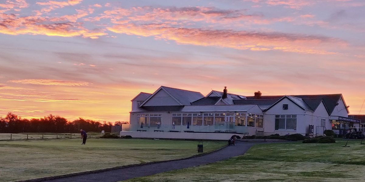 The clubhouse at Royal North Devon Golf Club, United Kingdom