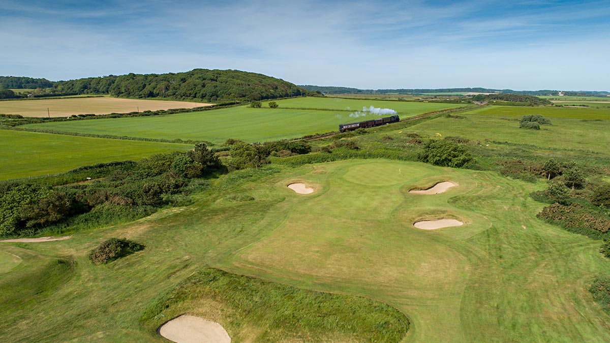 The 14th hole at Sheringham Golf Club, Norfolk, England
