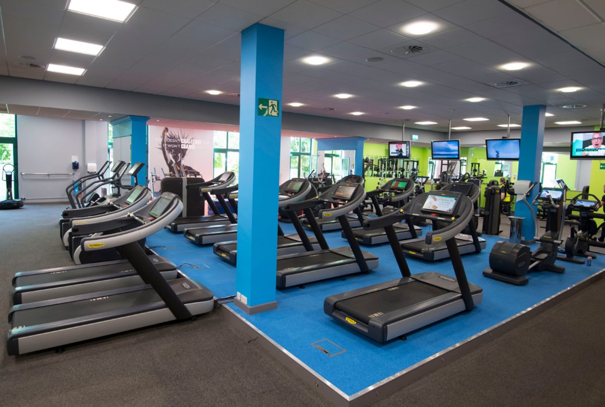 The well-equipped gym at the Vale Resort, Pontyclun, Wales