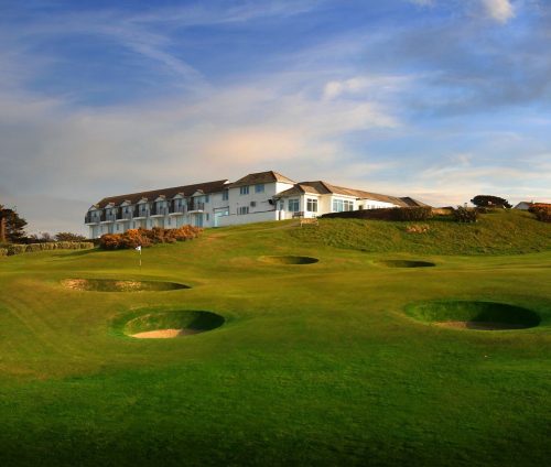 Approaching the clubhouse at Trevose Golf and Country Club, Padstow, England