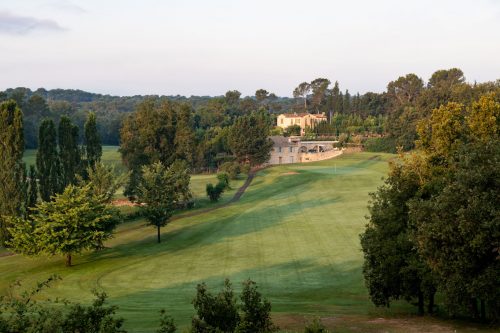 The hotel and clubhouse at Opio Valbonne Golf Club, South of France