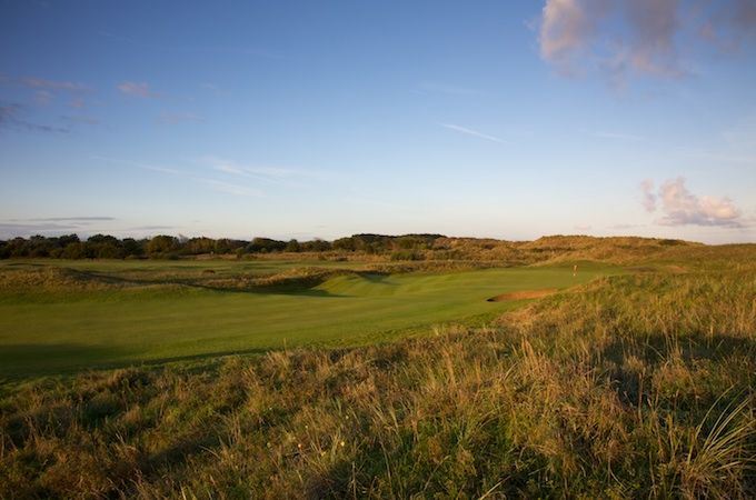 Across the fairways at Wallasey Golf Club, The Wirral, England