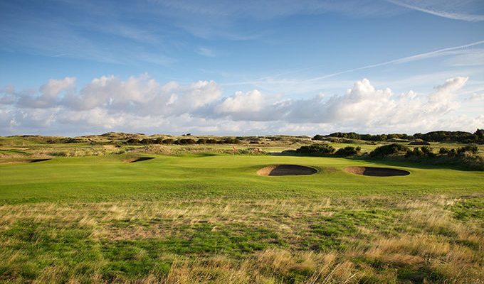 The seventh hole at Wallasey Golf Club, The Wirral, England