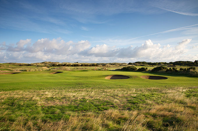 The seventh hole at Wallasey Golf Club, The Wirral, England