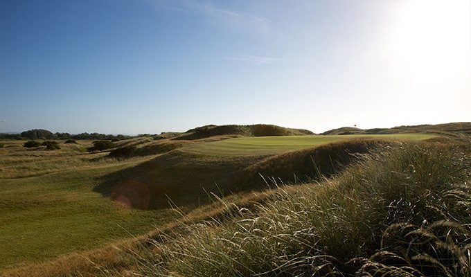 The ninth hole at Wallasey Golf Club, The Wirral, England