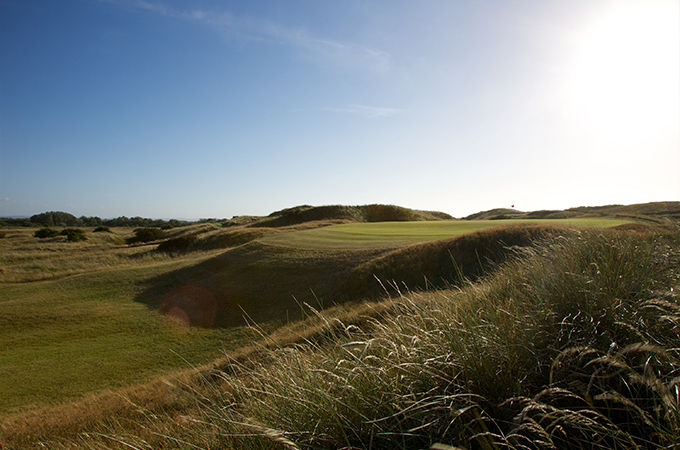 The ninth hole at Wallasey Golf Club, The Wirral, England