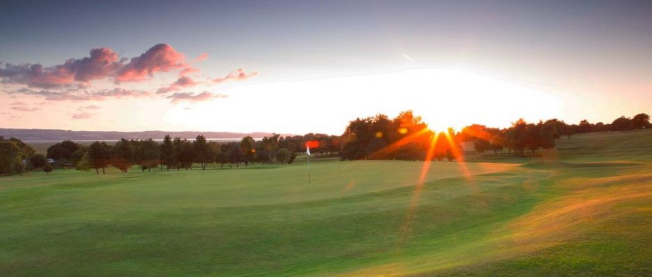 The first green at Heswall Golf Club, The Wirral, England