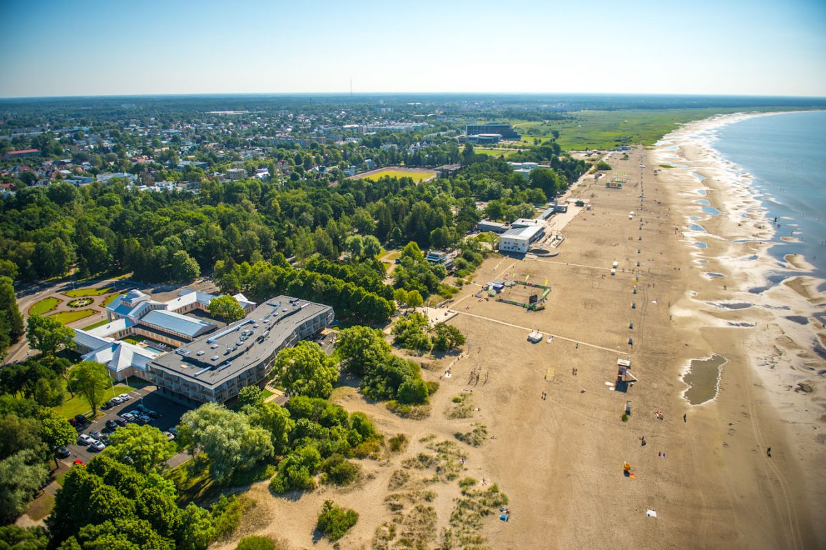 The large stretch of beach outside the Hedon Spa and Hotel, Parnu, Estonia