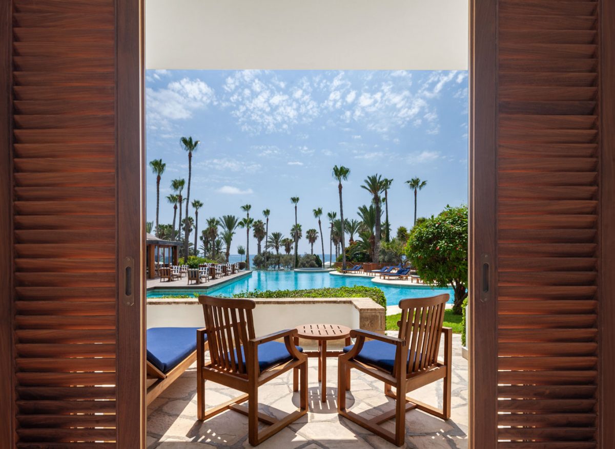 The outlook from a seaview bedroom at Annabelle Hotel, Paphos
