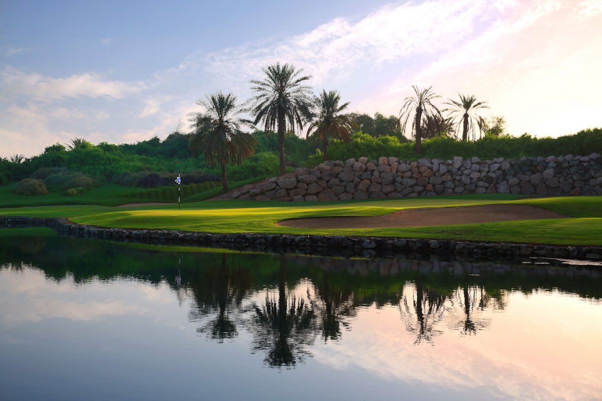 The 12th hole at Abu Dhabi Golf Club