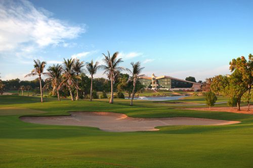The first hole at Abu Dhabi Golf Club