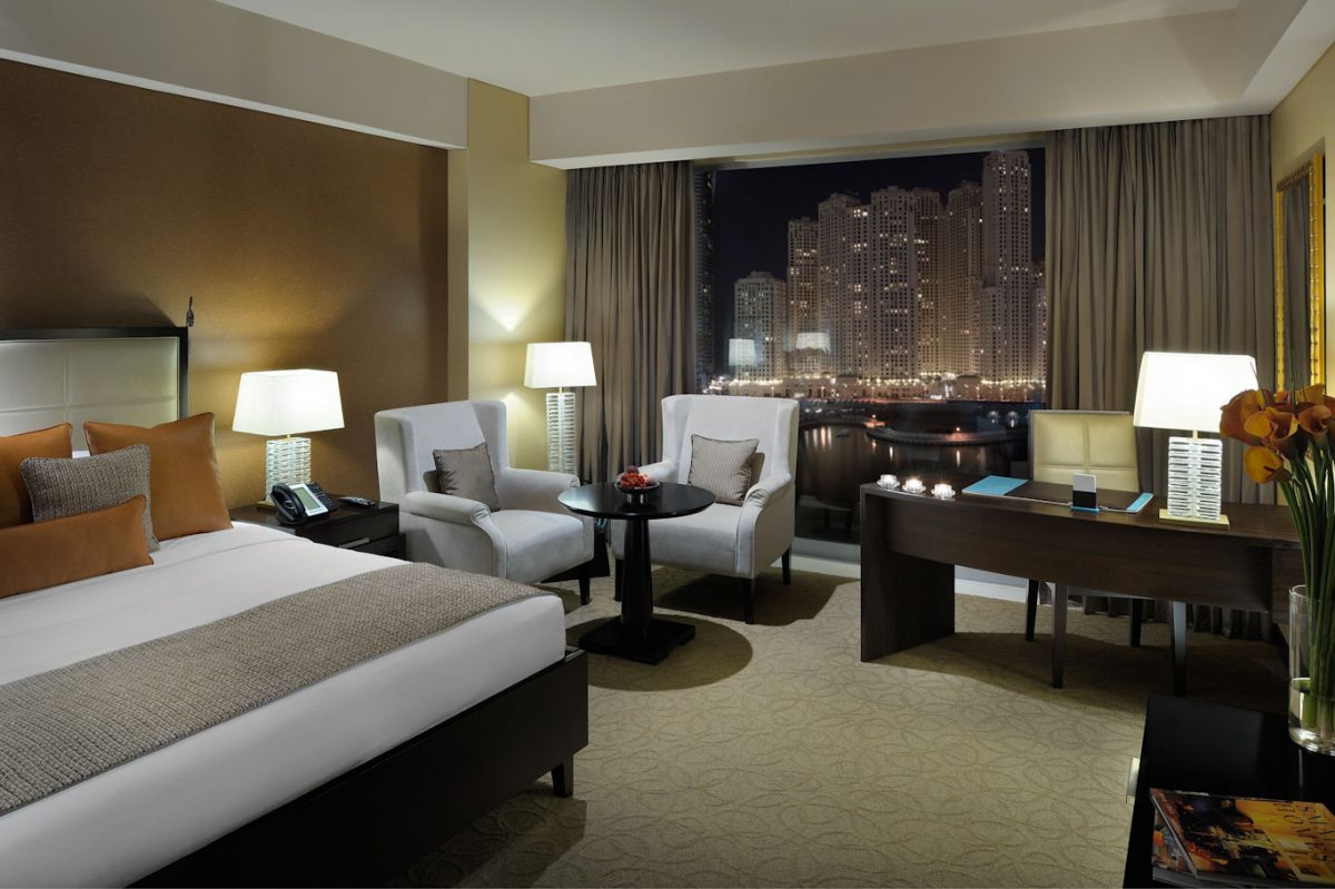 A double bedroom at Address Hotel, Dubai Marina