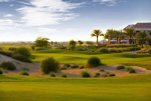 The final green is in sight at Arabian Ranches Golf Club, Dubai