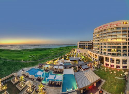 A panoramic view of The Crowne Plaza Hotel, Yas Island, Abu Dhabi