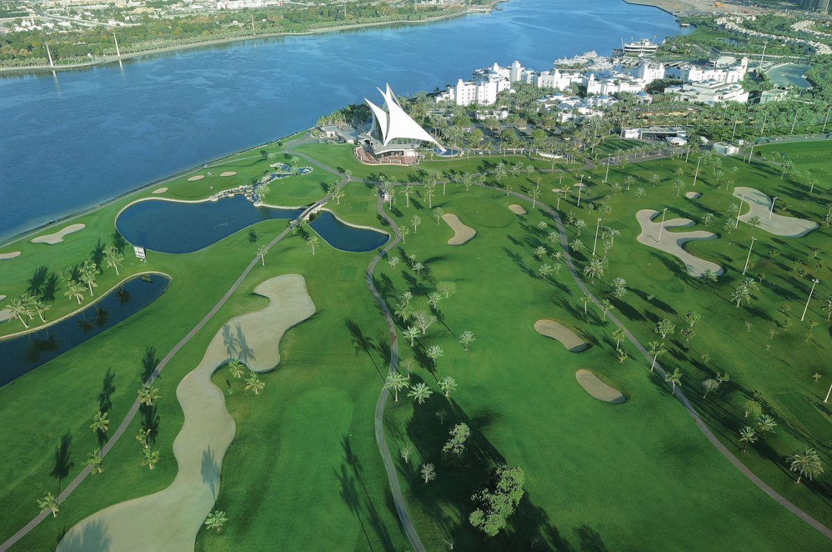 Aerial view of Dubai Creek Golf Club, Dubai