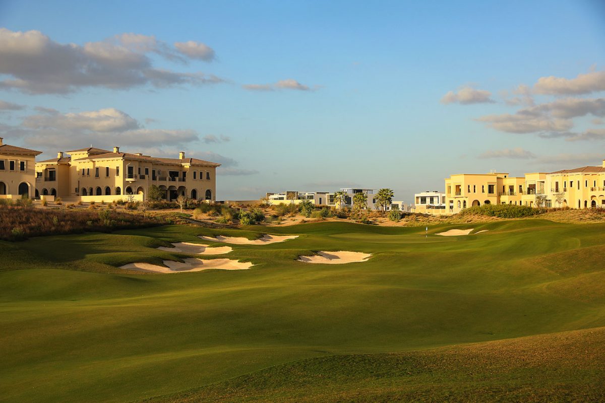 View of the fairway at Dubai Hills Golf Club