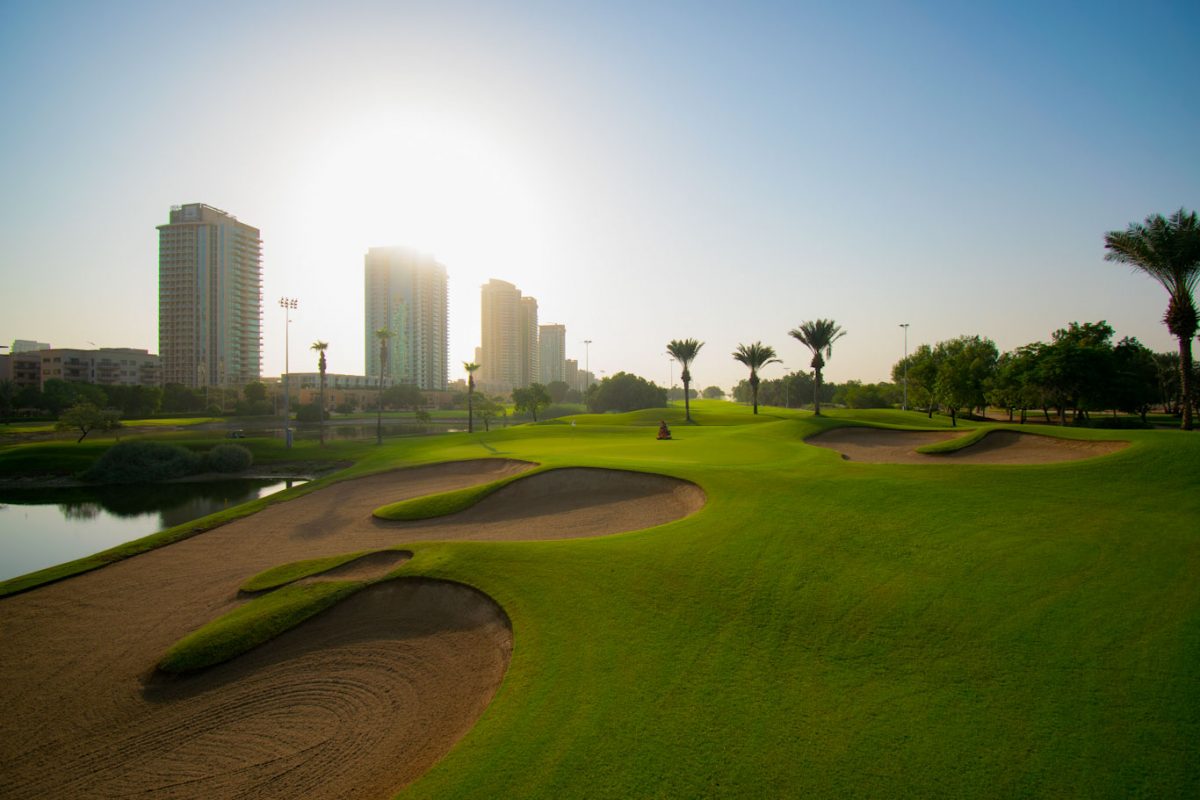 Dawn on the Faldo course at Emirates Golf Club, Dubai